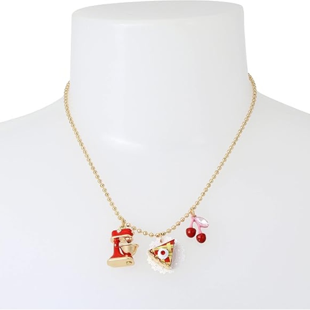 Betsey Johnson Cherry Pie Charm Necklace